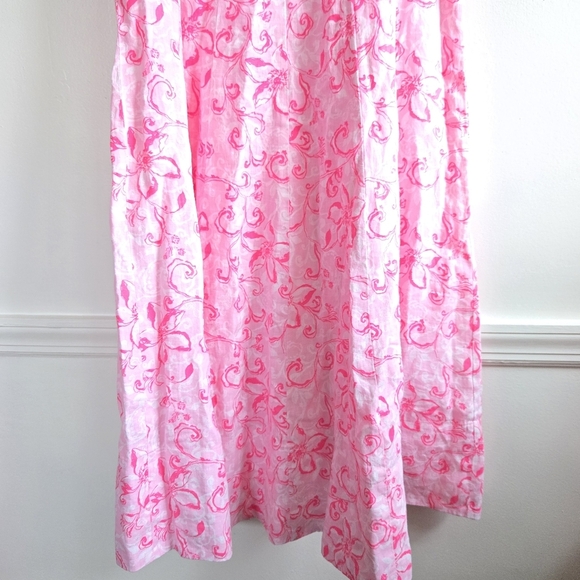 New Lilly Pulitzer Calina Filigree Linen Conch Shell Pink Midi Dress Size 4 NWT - Picture 10 of 14